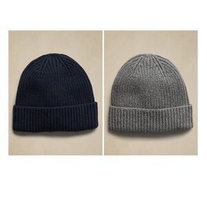 Banana Republic classic beanies available in navy and grey